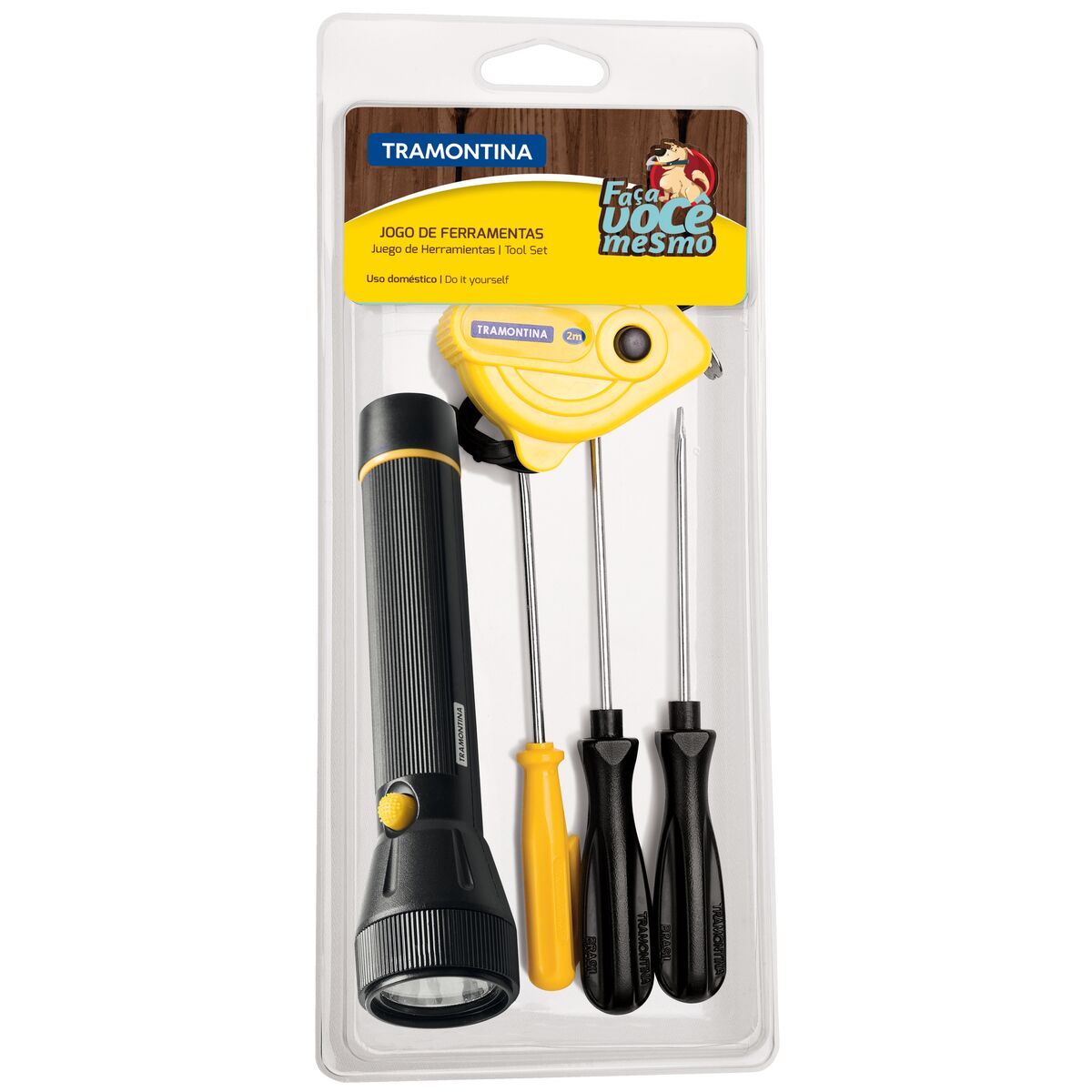 Kit de Ferramentas Tramontina com Lanterna Chaves de Fenda e Trena 5 Peças - Edição Especial